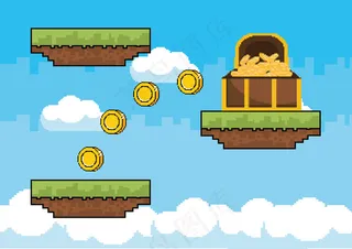 街机游戏世界与像素场景