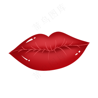 大红色七夕唇印