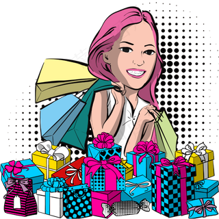 双十一电商波普风狂欢购物者6