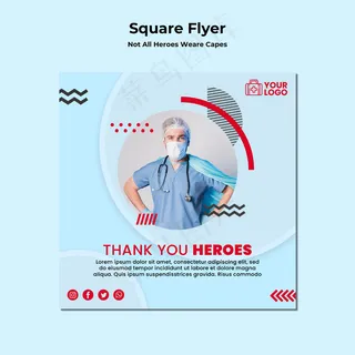 并不是所有的英雄都戴斗篷方形宣传单,DM传单模板