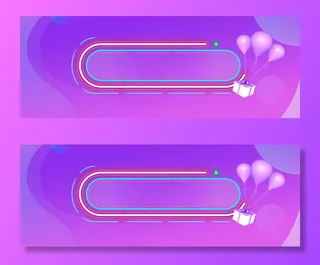 双十二渐变C4D风可爱卡通banner