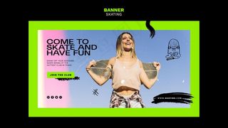 滑冰广告横幅banner模板