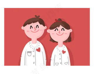 七夕节简单可爱的结婚证件照