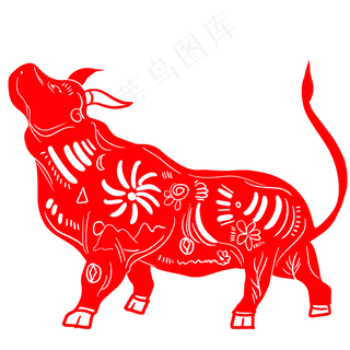 牛年剪纸形象