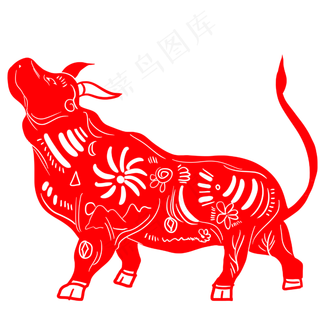牛年剪纸形象