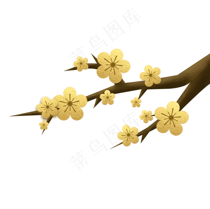 金色冬天腊梅(2000X2000(DPI:300))psd模版下载