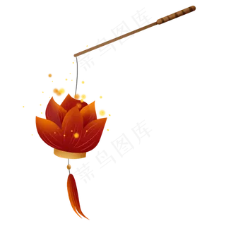 红色古风荷花灯