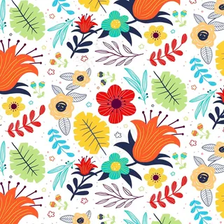 手绘异域花卉图案