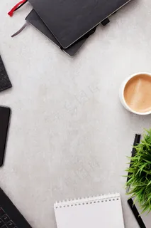 办公用品工作区,俯视图 办公用品工作区,俯视图