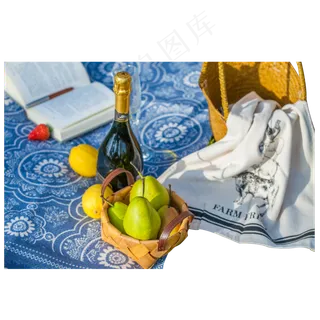 彩色创意梨子水果野餐元素 彩色创意梨子水果野餐元素