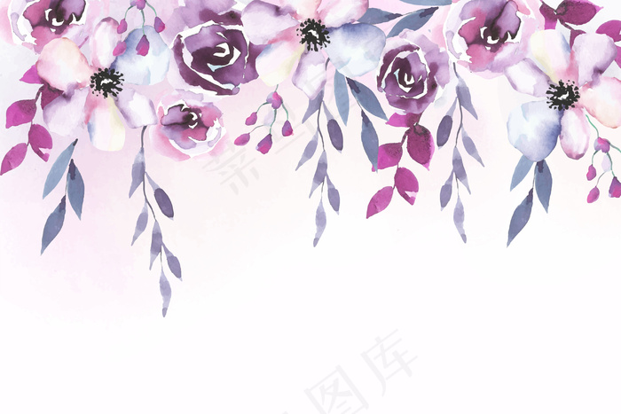 水彩花卉背景设计eps,ai矢量模版下载