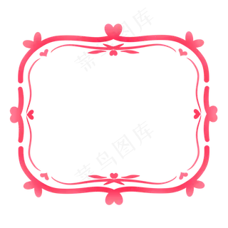七夕情人节简约爱心装饰边框