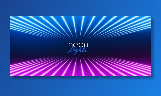 蓝色和紫色的时尚透视霓虹灯线条