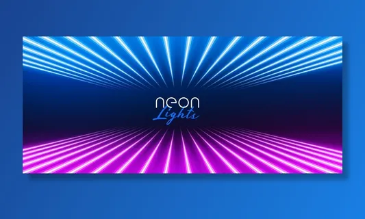 蓝色和紫色的时尚透视霓虹灯线条 蓝色和紫色的时尚透视霓虹灯线条