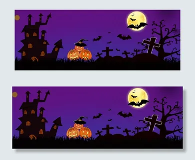 蓝色梦幻万圣节鬼怪banner