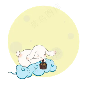 腾云赏月兔子