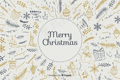 手绘圣诞背景
