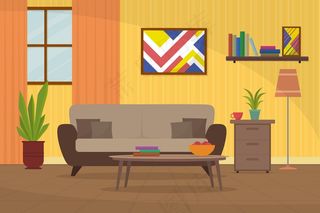 视频会议概念的家庭内部背景