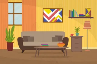 视频会议概念的家庭内部背景