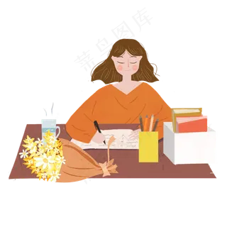 教师节改作业鲜花老师png素材
