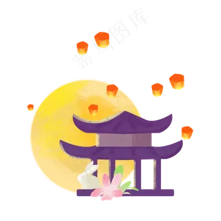 中秋节古风凉亭