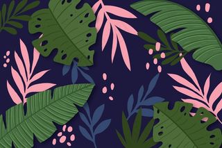 用于缩放的热带树叶背景