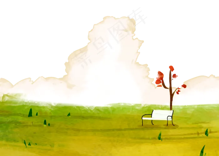 水彩秋季秋天风景(2800X2000(DPI:300))psd模版下载