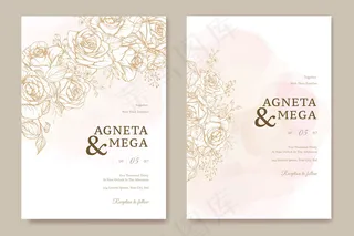 精美花卉婚礼请柬模板