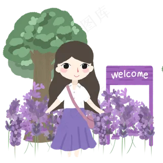 国庆出游冷色系女孩旅游