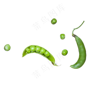 拨开的新鲜豌豆