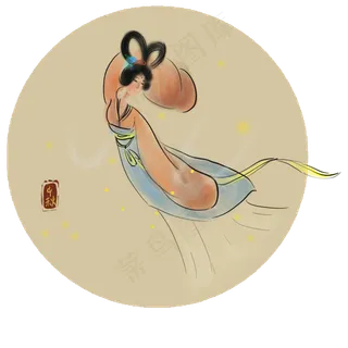 中秋节水墨嫦娥