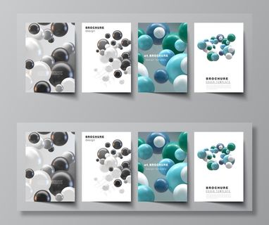 小册子a4封面模型样机模板的矢量布局