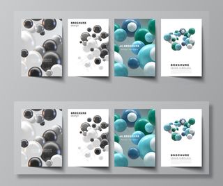 小册子a4封面模型样机模板的矢量布局