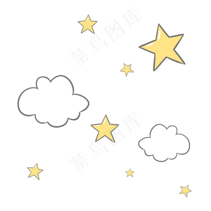 黄色简约治愈七夕情人节星星(2000X2000(DPI:300))psd模版下载
