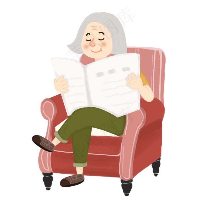 重阳节卡通老人装饰素材