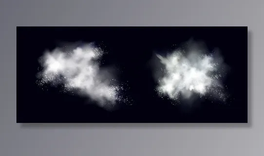 雪粉白色爆炸，冰或雪花飞溅云