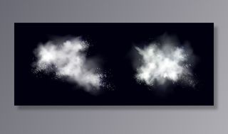 雪粉白色爆炸，冰或雪花飞溅云