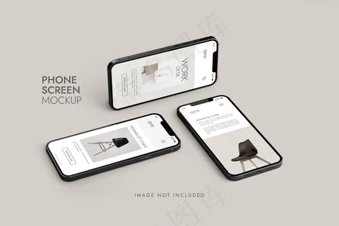 手机和屏幕-ui ux应用程序演示模型样机