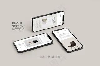 手机和屏幕-ui ux应用程序演示模型样机