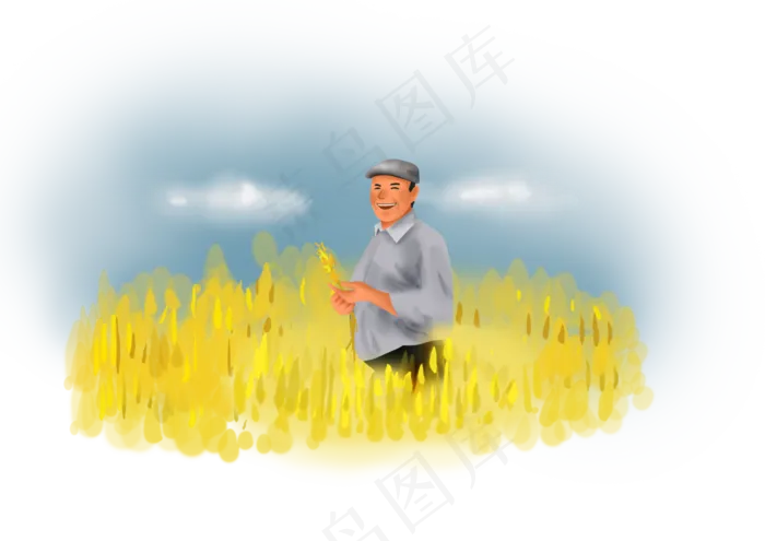 立秋手绘农场丰收(4961X3508(DPI:300))psd模版下载