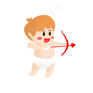 情人节爱神丘比特手绘