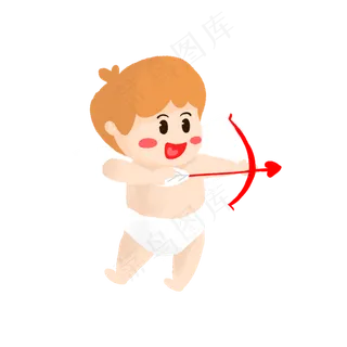 情人节爱神丘比特手绘