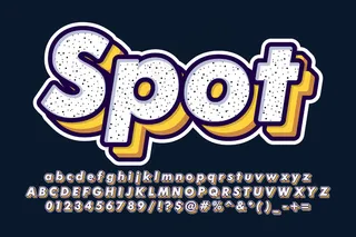 大胆的波普艺术字母与丰富的半色调模式