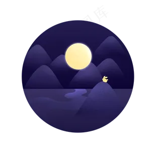 中秋玉兔海上望月PNG