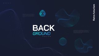 具有抽象多彩波浪形状的复古未来派背景。科幻矢量插图，可用于横幅banner、登录页面、封面、演示文稿等