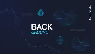 具有抽象多彩波浪形状的复古未来派背景。科幻矢量插图，可用于横幅banner、登录页面、封面、演示文稿等