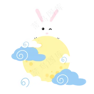 白色中秋节玉兔