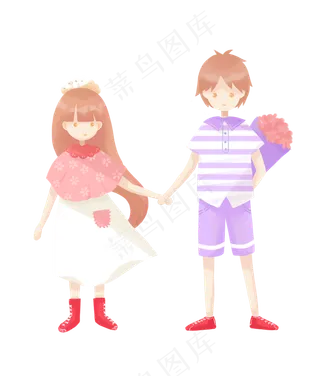 七夕情人节可爱卡通情侣