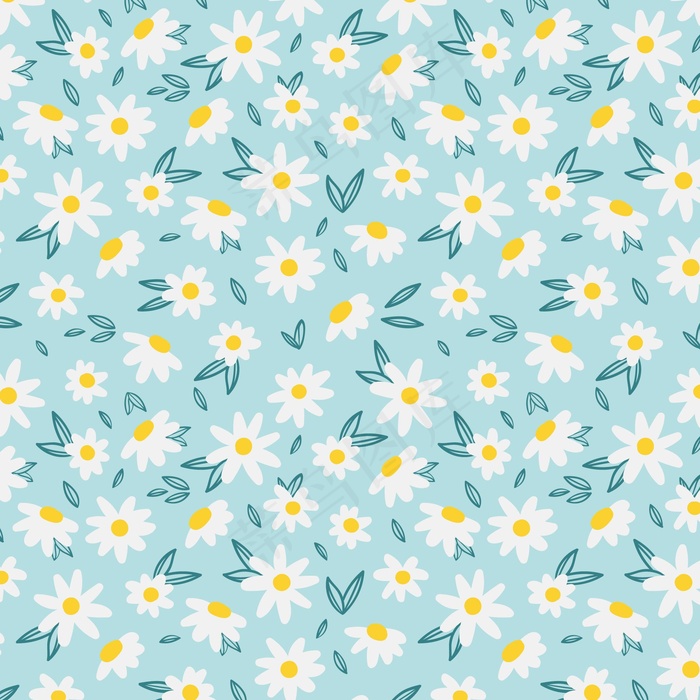 手绘抽象花卉图案