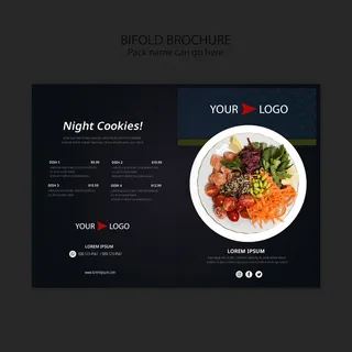 穆迪餐厅双折小册子模板